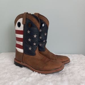 Smoky Mountain “Stars and Stripes” Cowboy Youth Boys Boots Size 6R